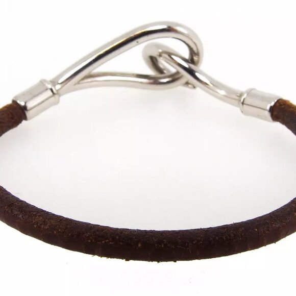 HERMES bracelet leather ?~ Silver Material Authentic used T16597 - Picture 3 of 7